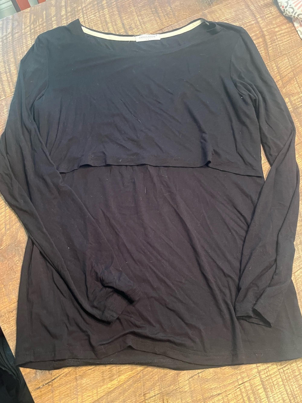 Black Long-Sleeve Breastfeeding Top